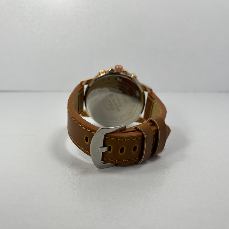 ساعت مچی مردانه بند چرمی قهوه ای